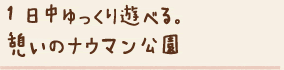 1日中ゆっくり遊べる。憩いのナウマン公園