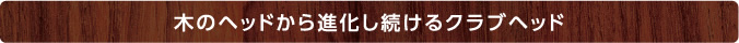 木のヘッドから進化し続けるクラブヘッド